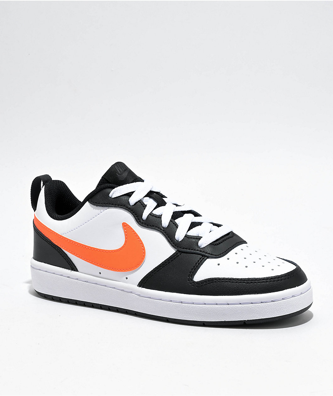 Nike Kids Court Borough Low Recraft White, Total Orange & Black Shoes