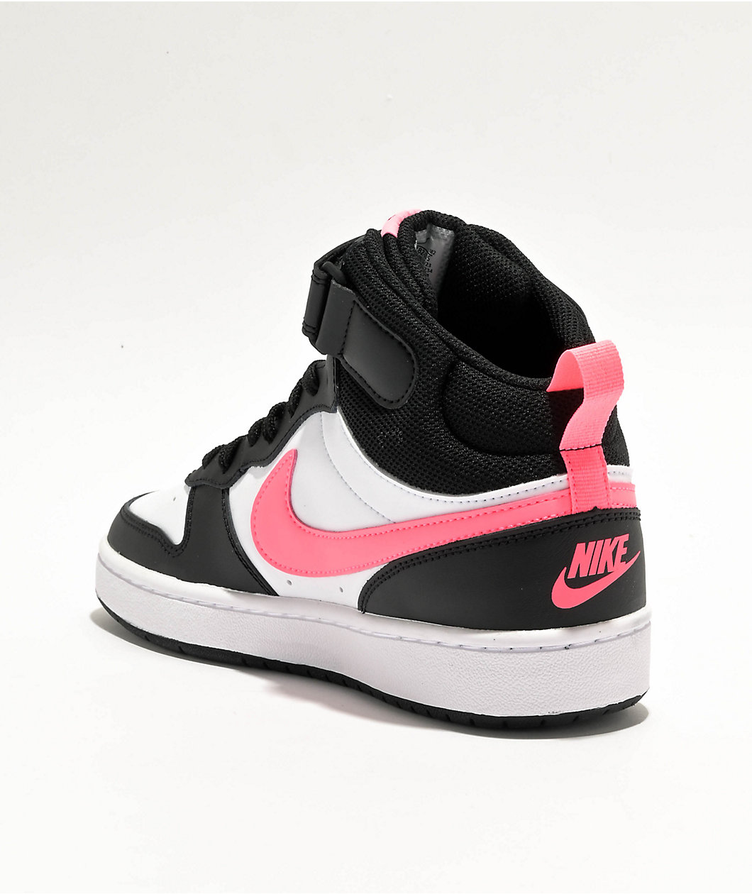 Nike Kids Court Borough Mid Black & Sunset Pulse Shoes