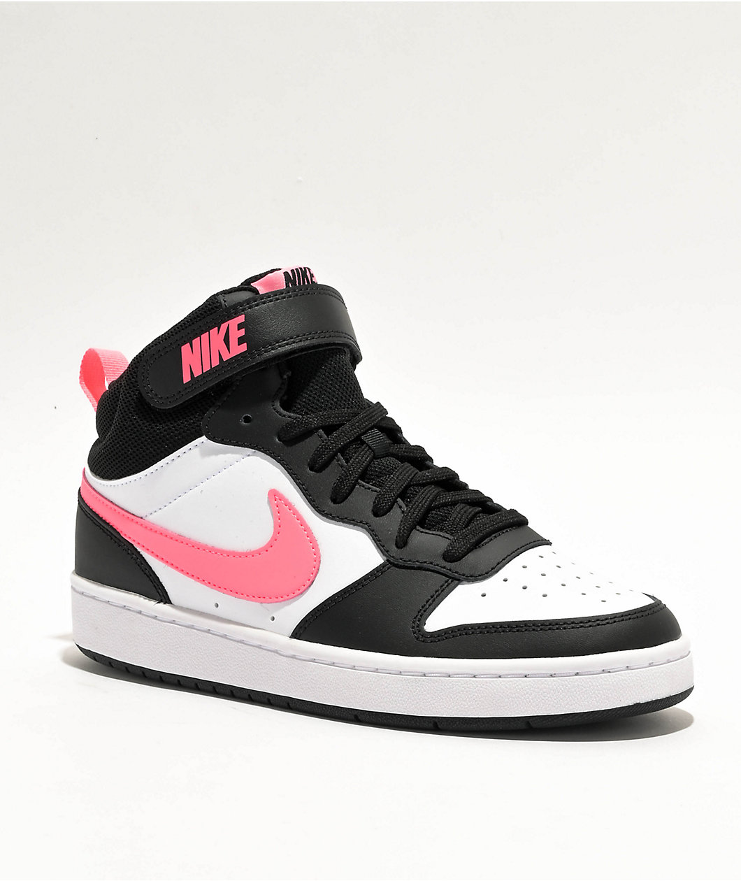 Nike Kids Court Borough Mid Black & Sunset Pulse Shoes