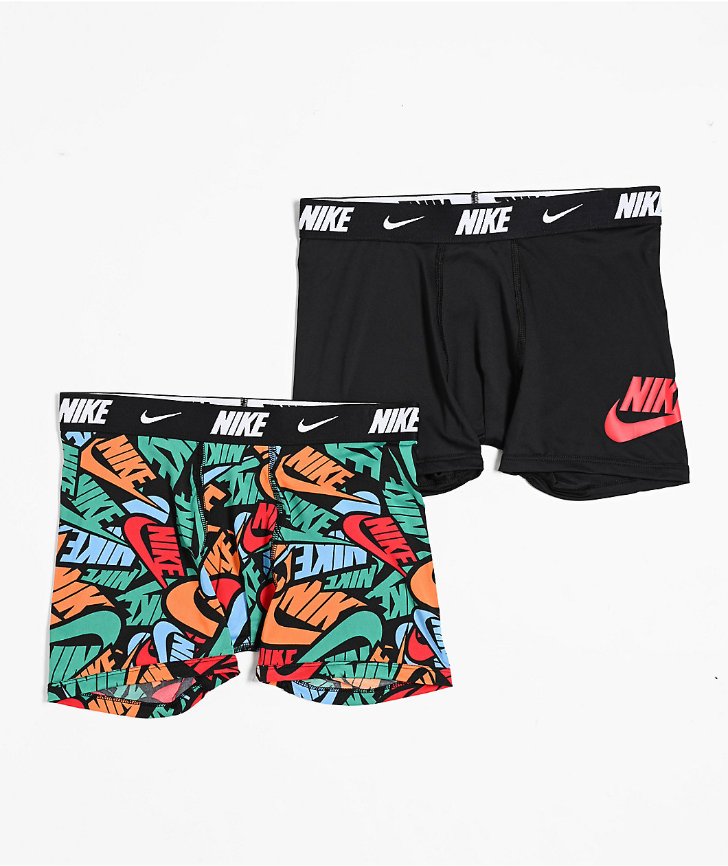 Nike Kids Dri-FIT Essential Micro Black Logo 2-Pack Boxer Briefs