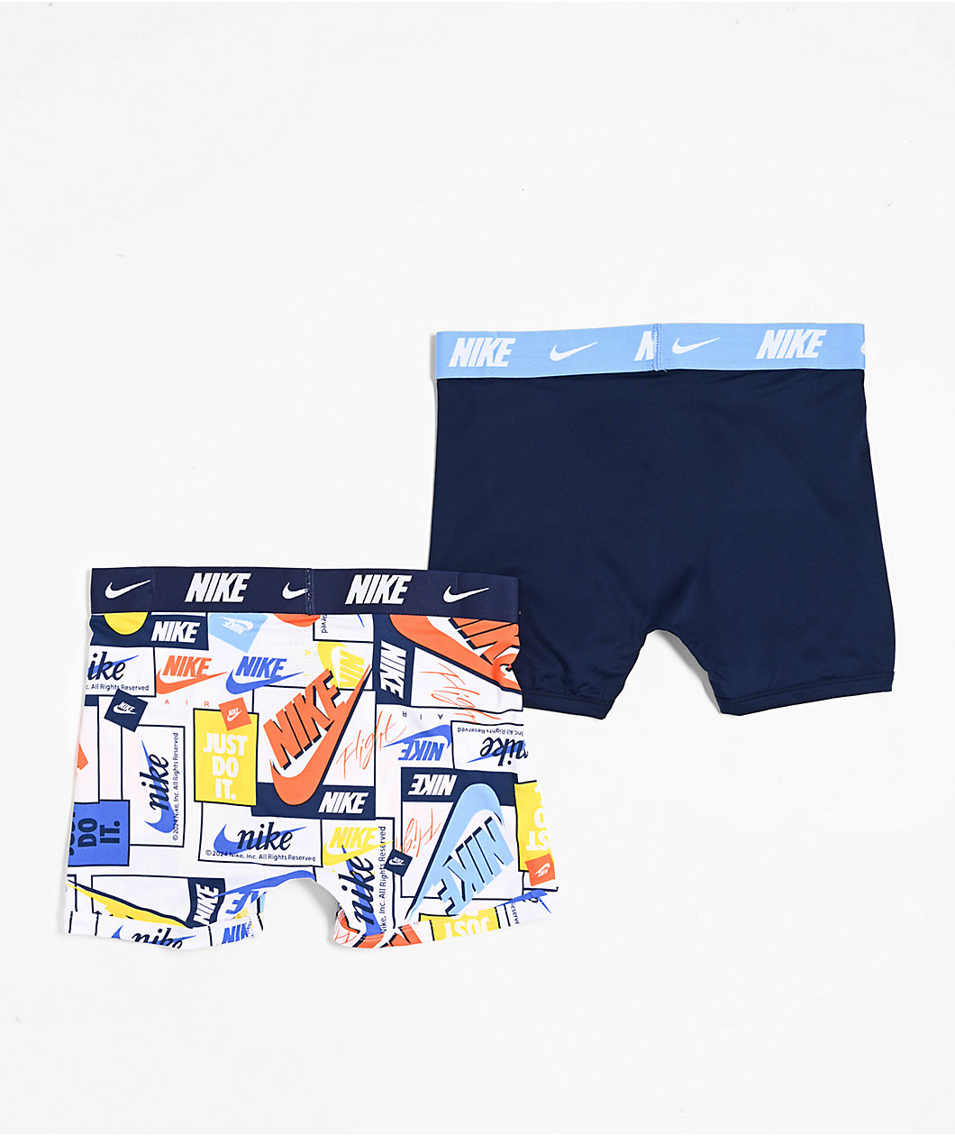 Nike Kids Dri-FIT Essential Micro Blue & White 2-Pack Boxer Briefs