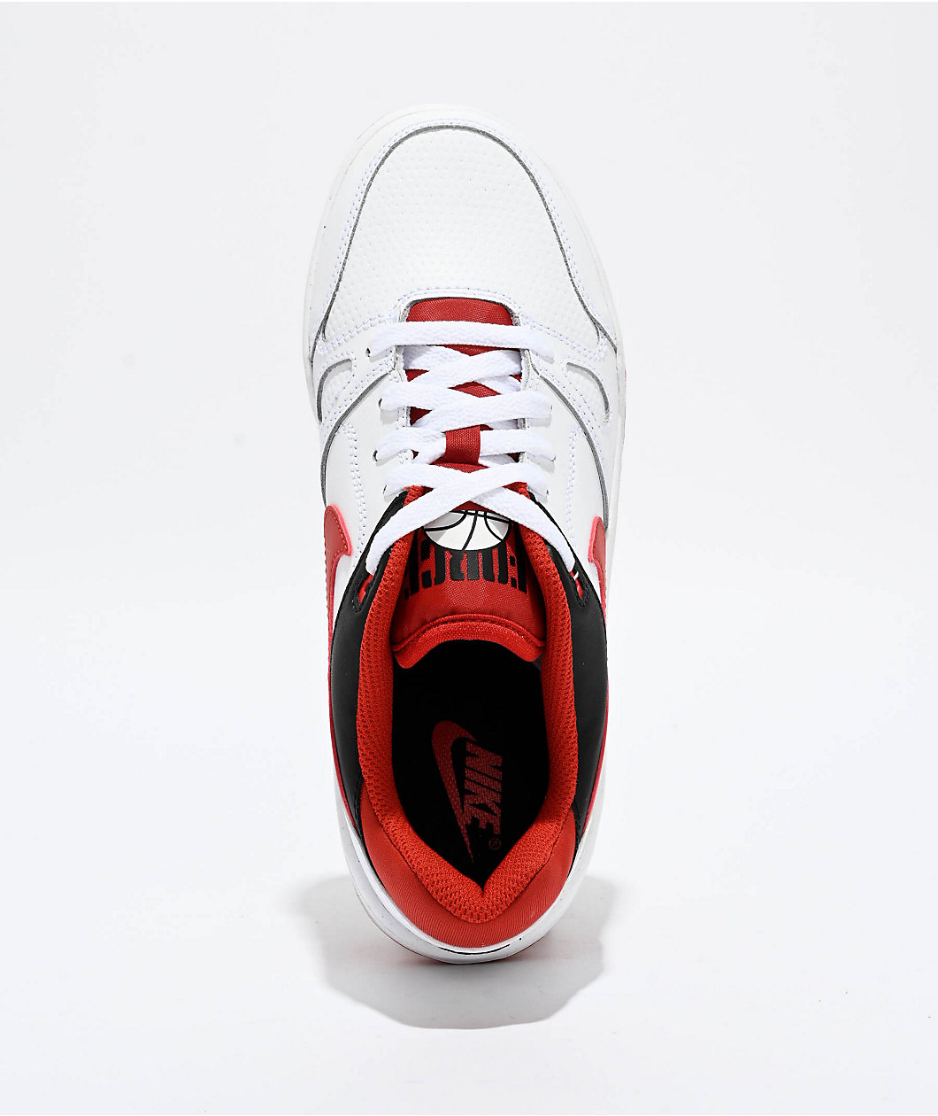 Nike Kids Full Force Low White, Mystic Red, & Black Shoes