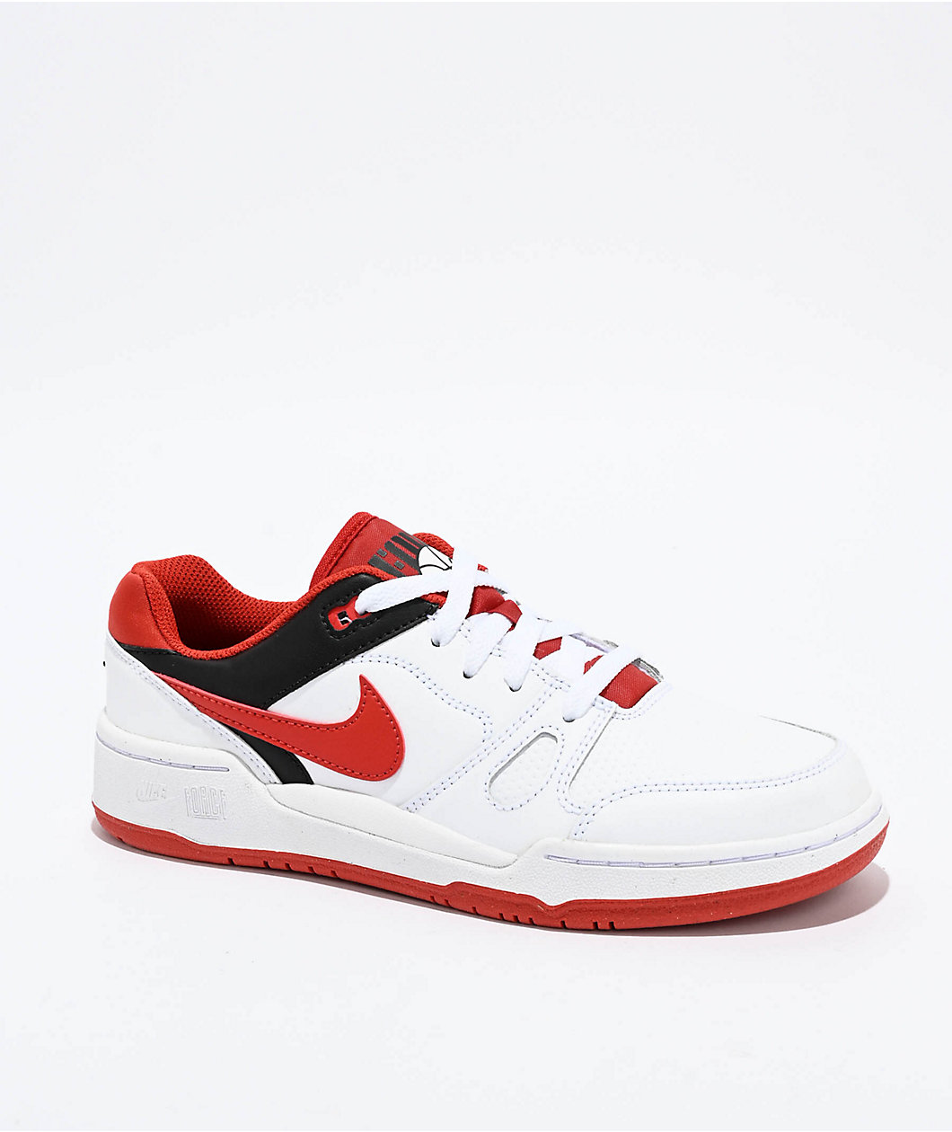 Nike Kids Full Force Low White, Mystic Red, & Black Shoes