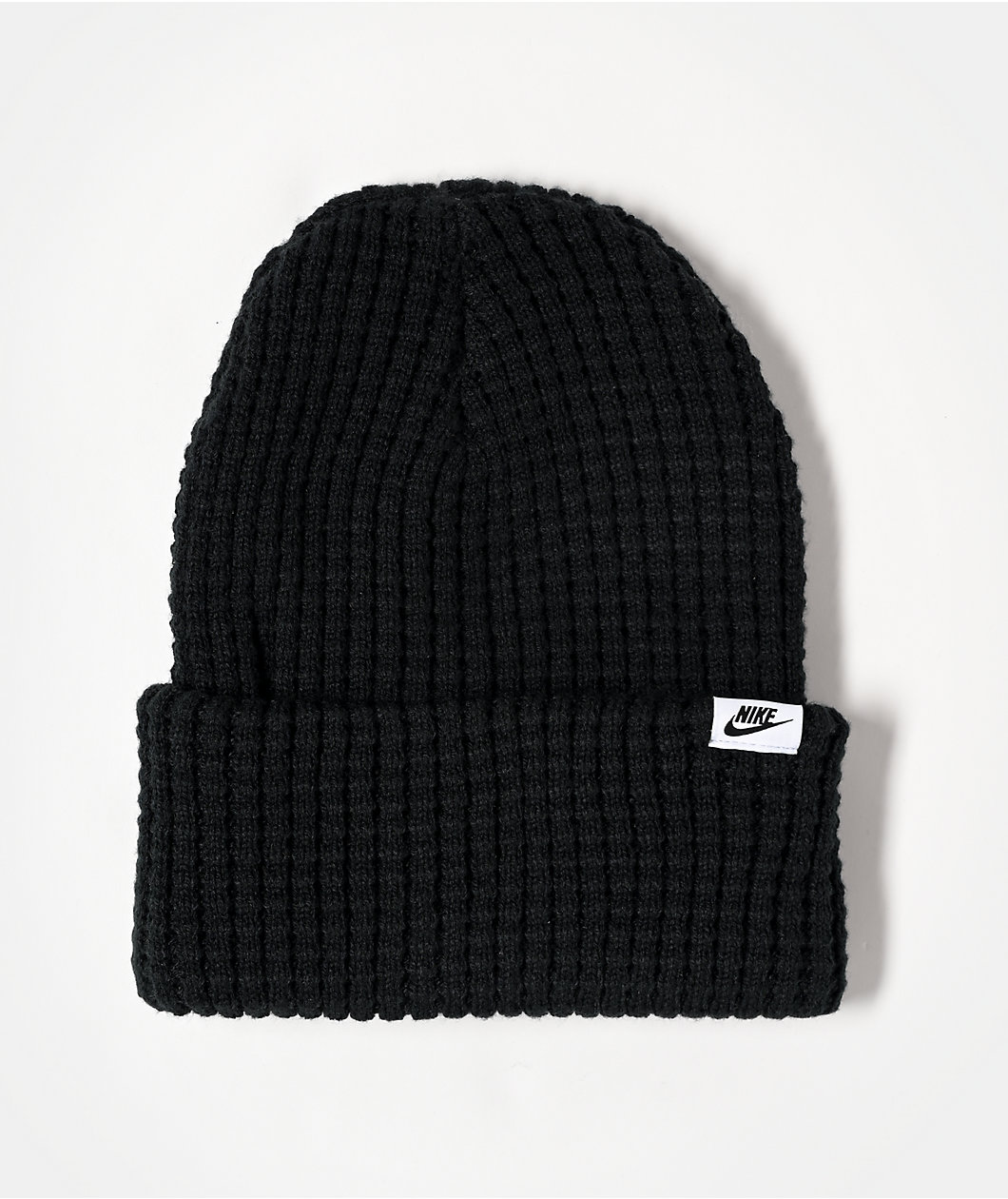 Nike Peak Waffle Knit Black Beanie