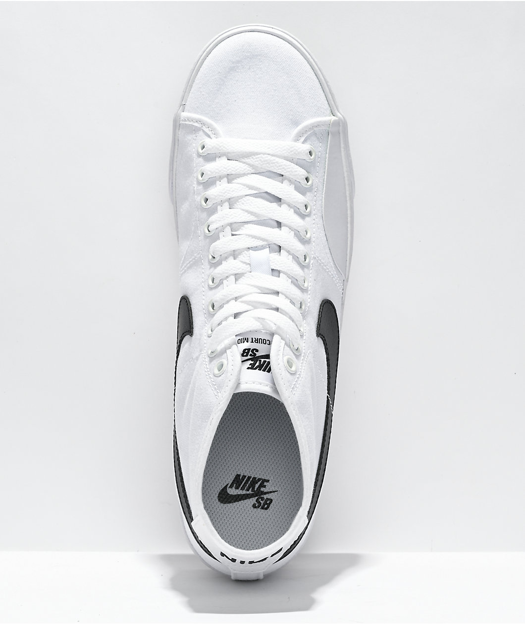 Nike SB BLZR Court Mid White & Black Skate Shoes