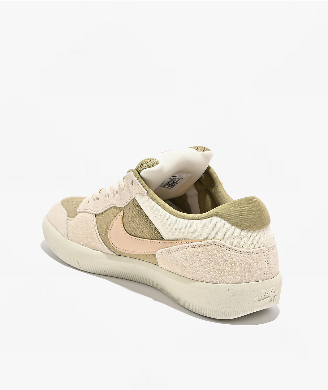 Nike SB Force 58 Coconut Milk, Neutral Olive & University Red Skate Shoes