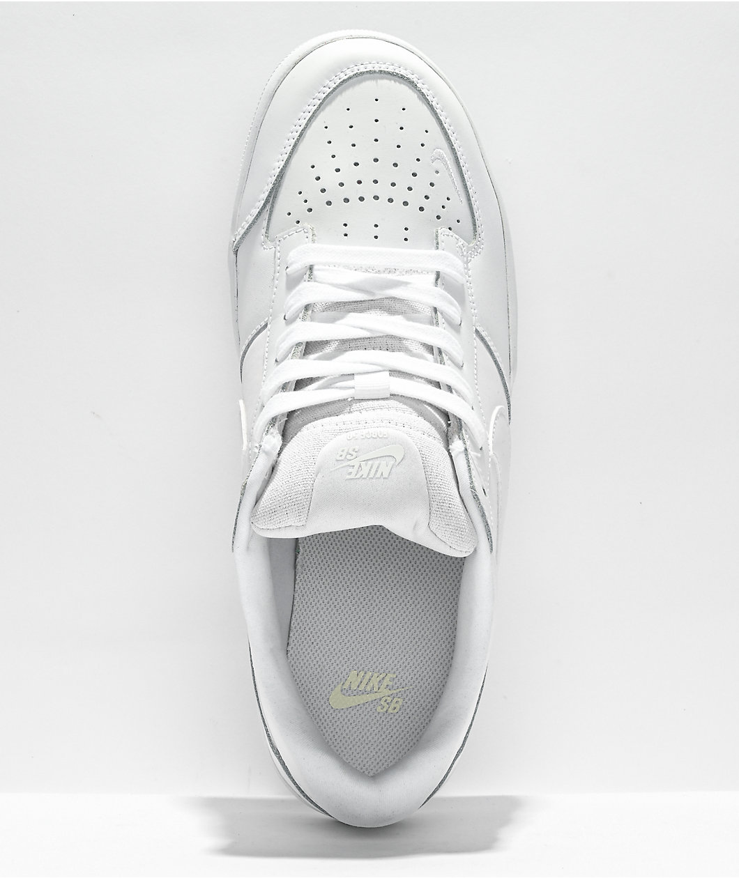 Nike SB Force 58 Premium Leather White Skate Shoes