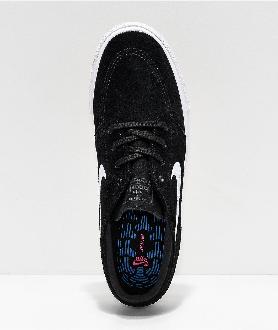 Nike SB Janoski RM Black & White Suede Skate Shoes
