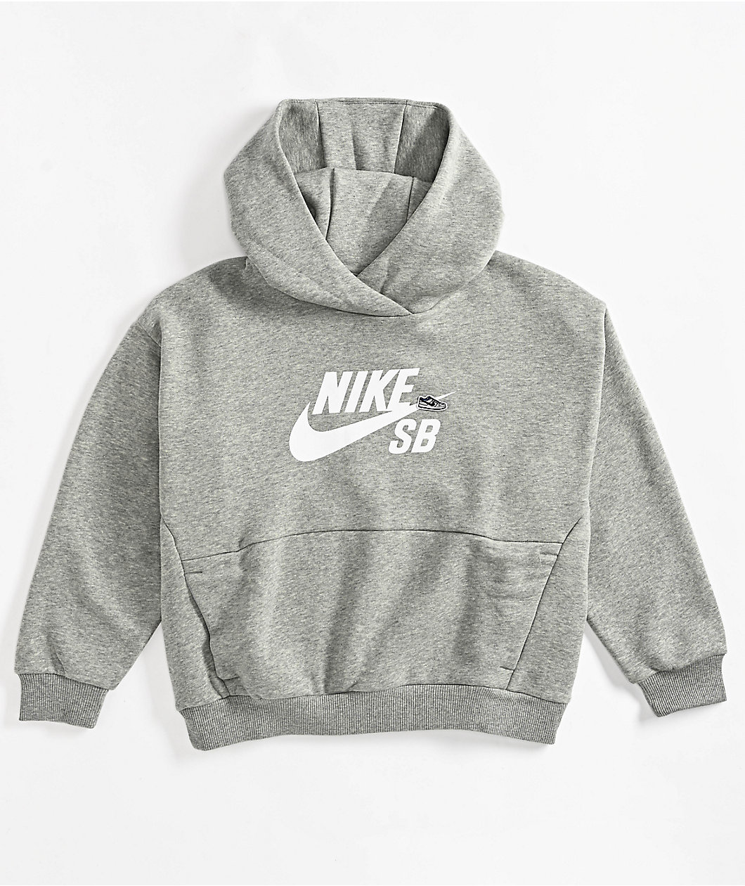 Nike SB Kids Icon EasyOn Grey Hoodie