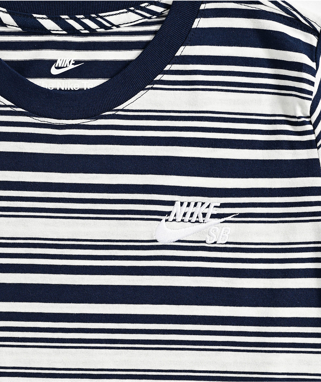 Nike SB Kids Skate Sail & Midnight Navy Stripe Long Sleeve T-Shirt