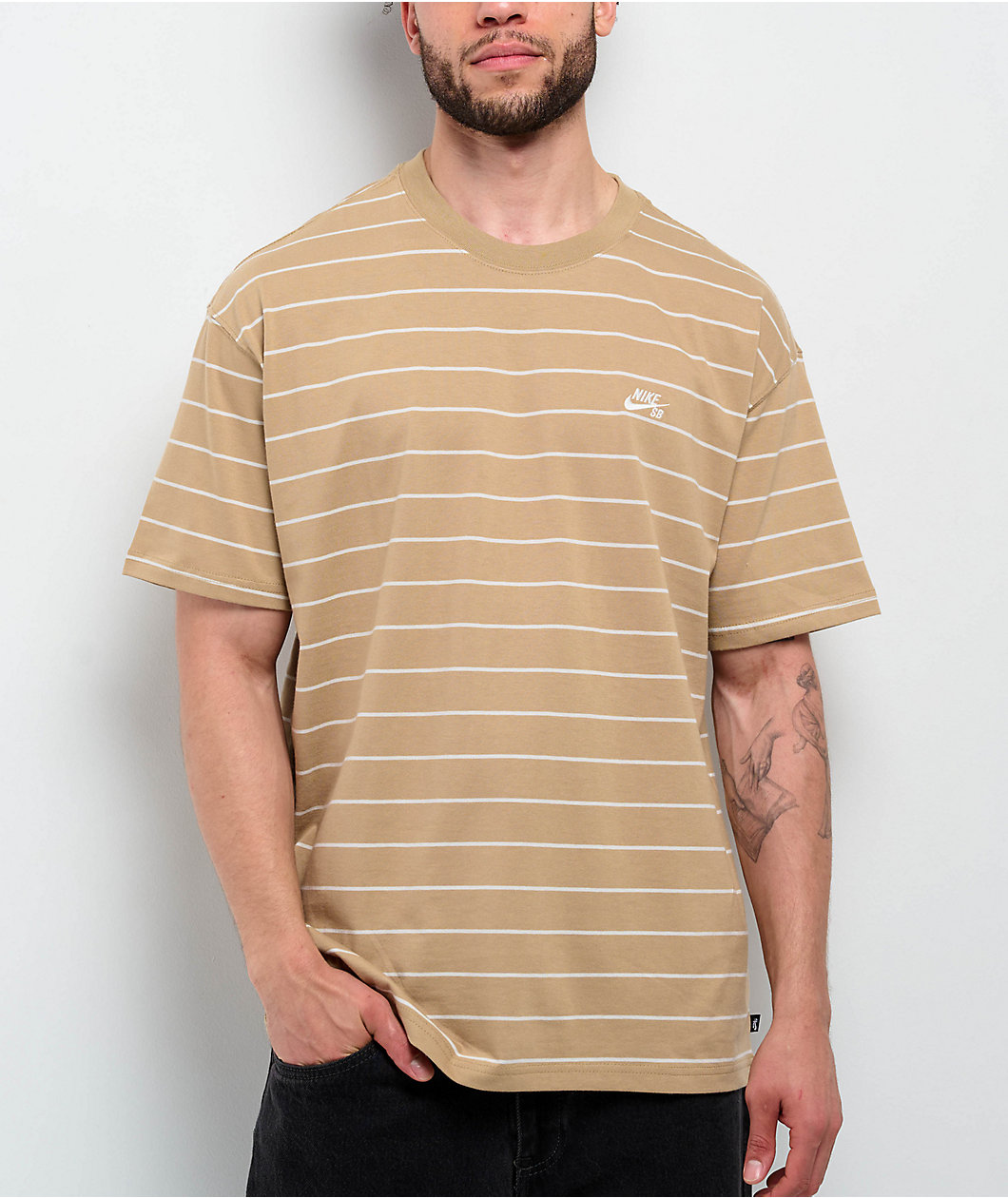 Nike SB Max90 Striped Beige T-Shirt