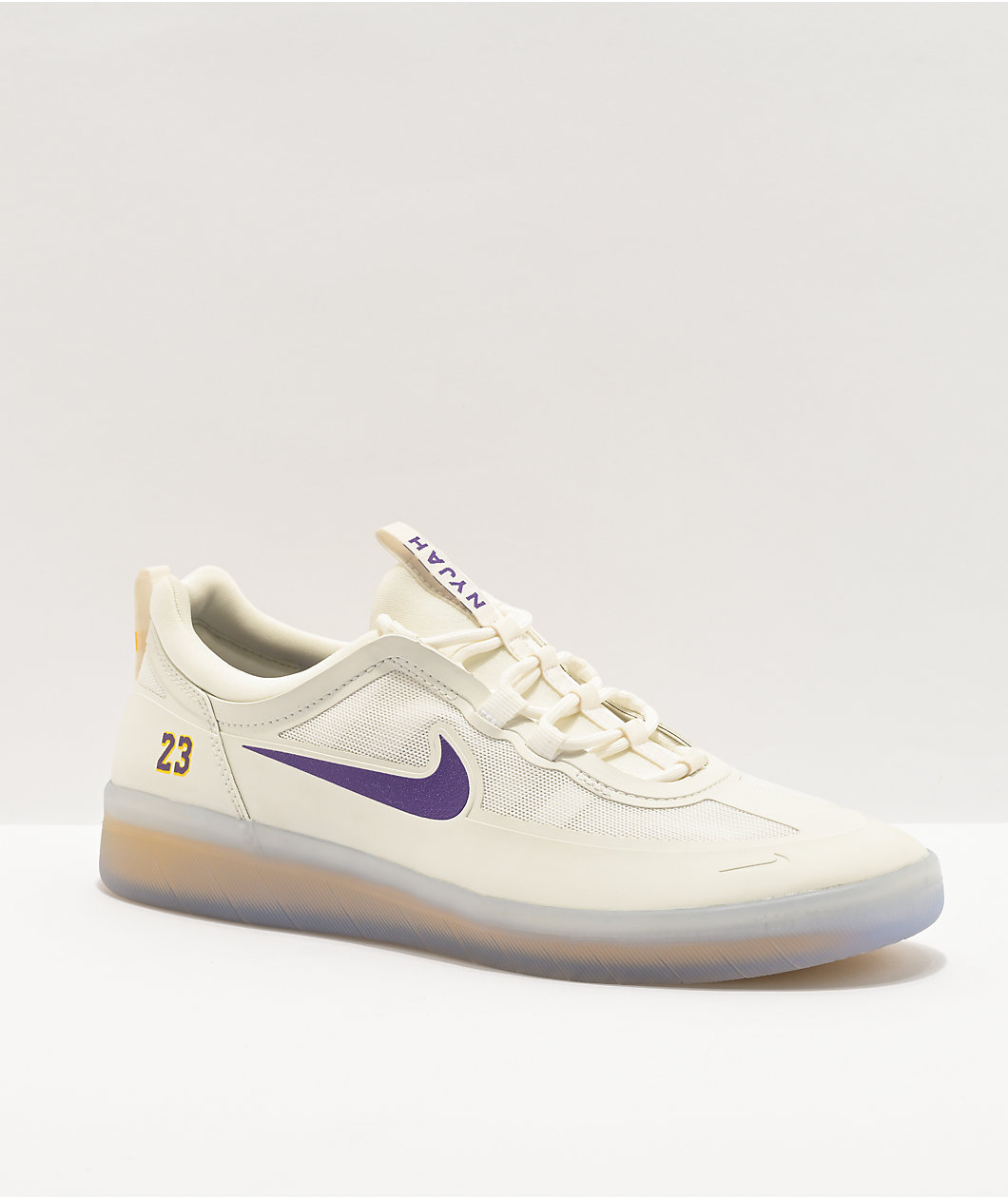Nike SB Nyjah Free 2.0 x NBA White, Purple, & Gold Skate Shoes