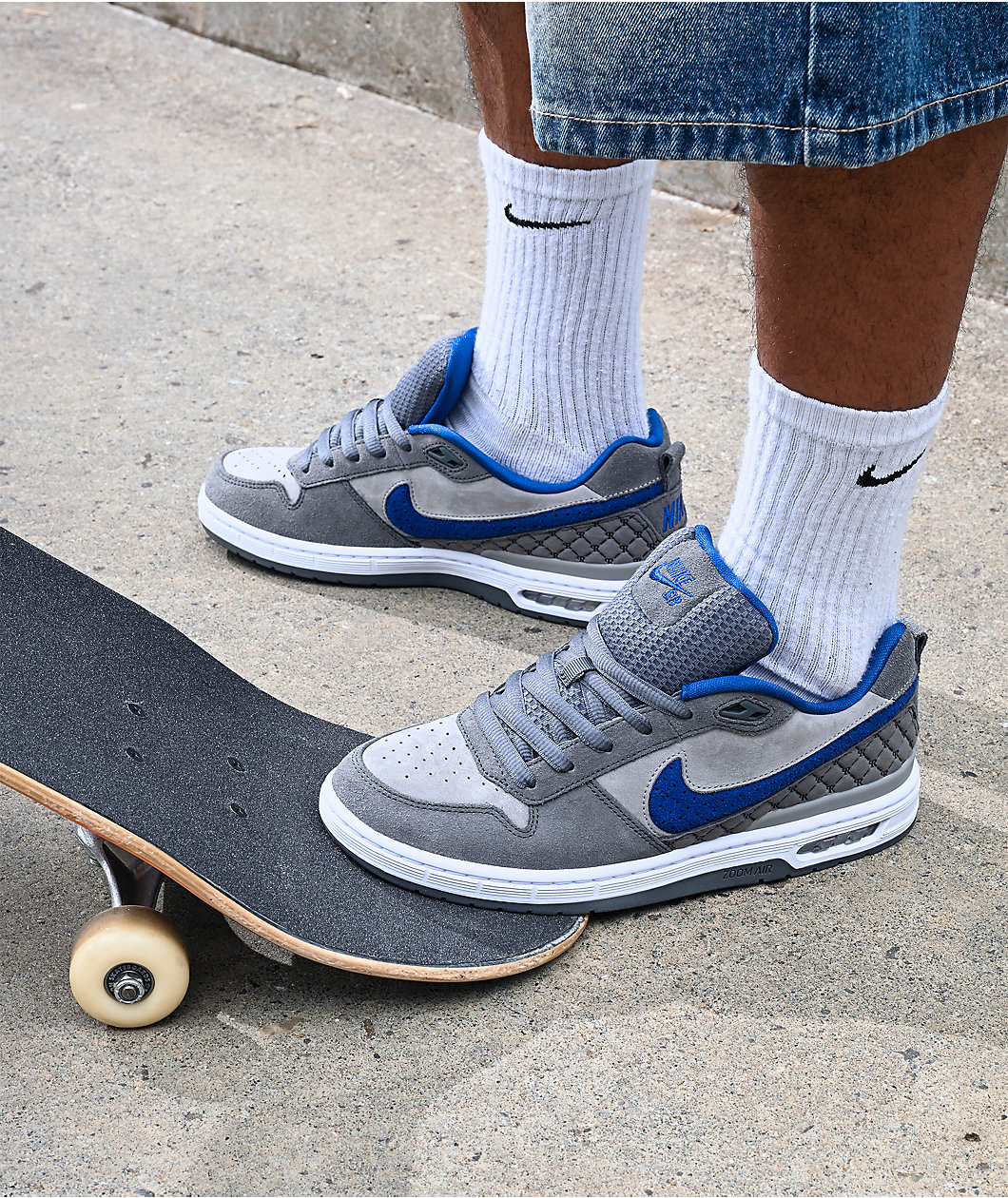 Nike SB P-Rod 1 Zoom Air Low Flint Grey & Royal Blue Skate Shoes