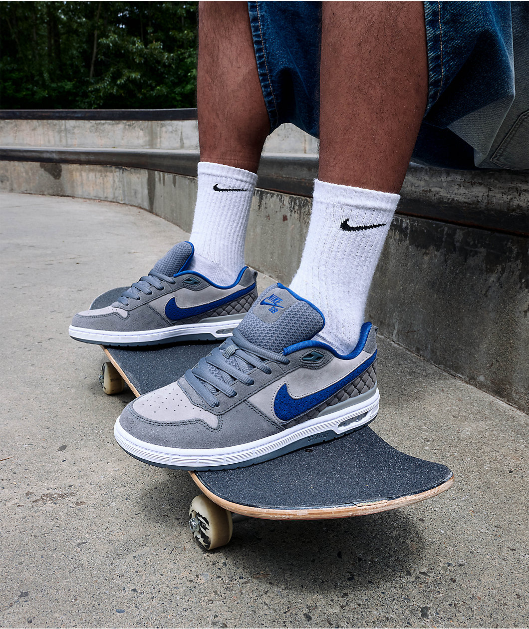 Nike SB P-Rod 1 Zoom Air Low Flint Grey & Royal Blue Skate Shoes