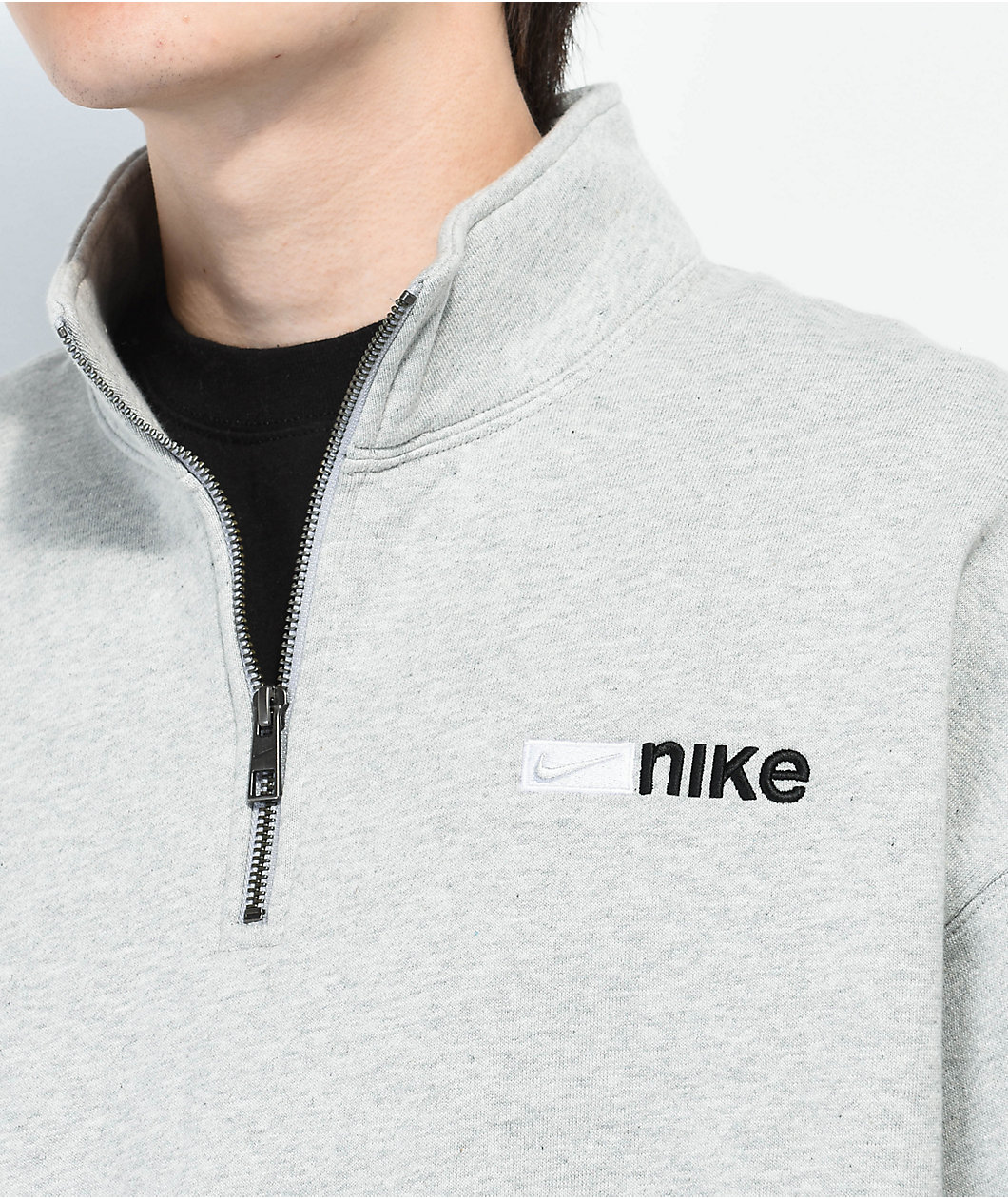 Nike SB Y2K Logo Grey Half Zip Sweater