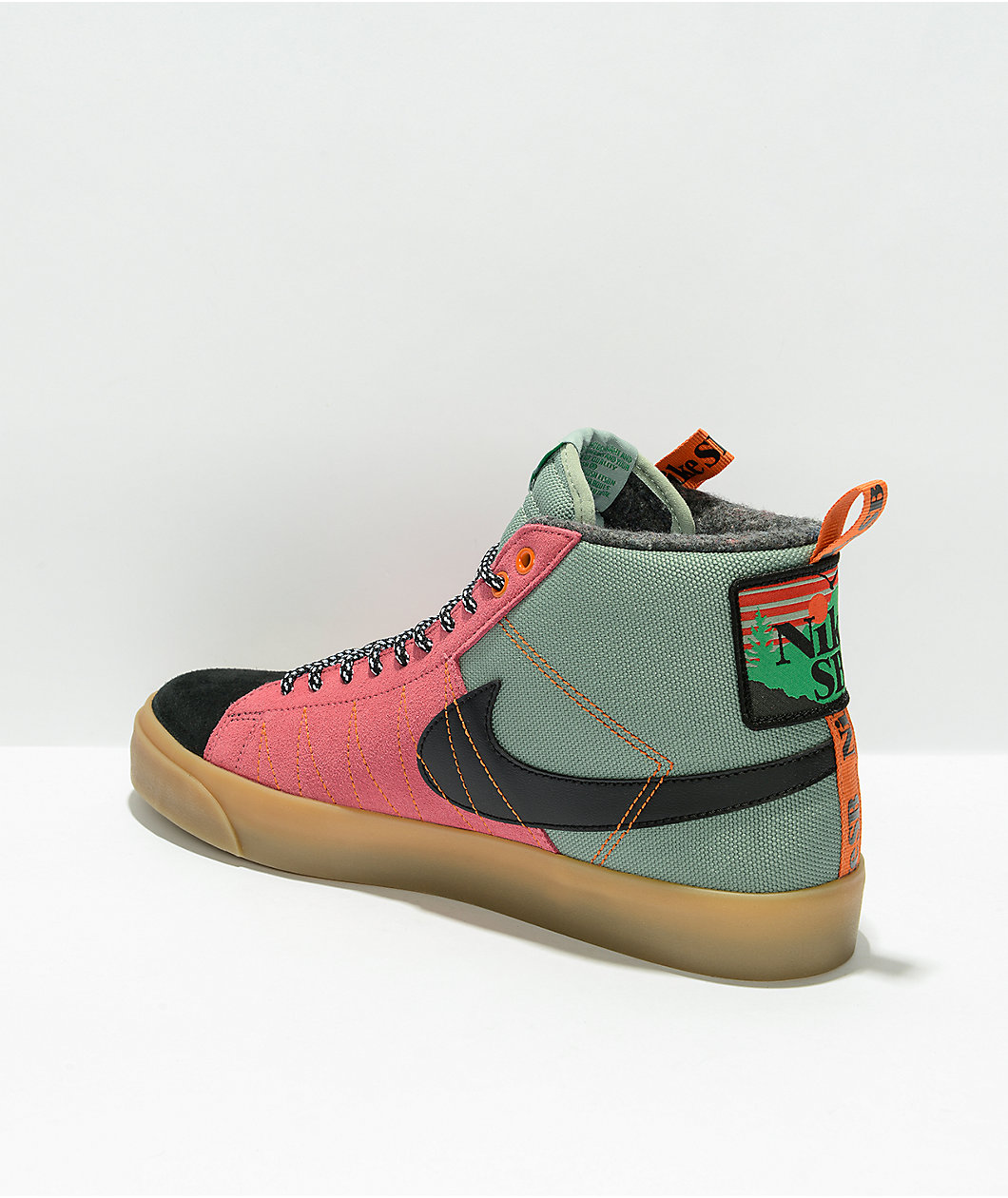 Nike SB Zoom Blazer Mid Premium Smoke & Pink Skate Shoes