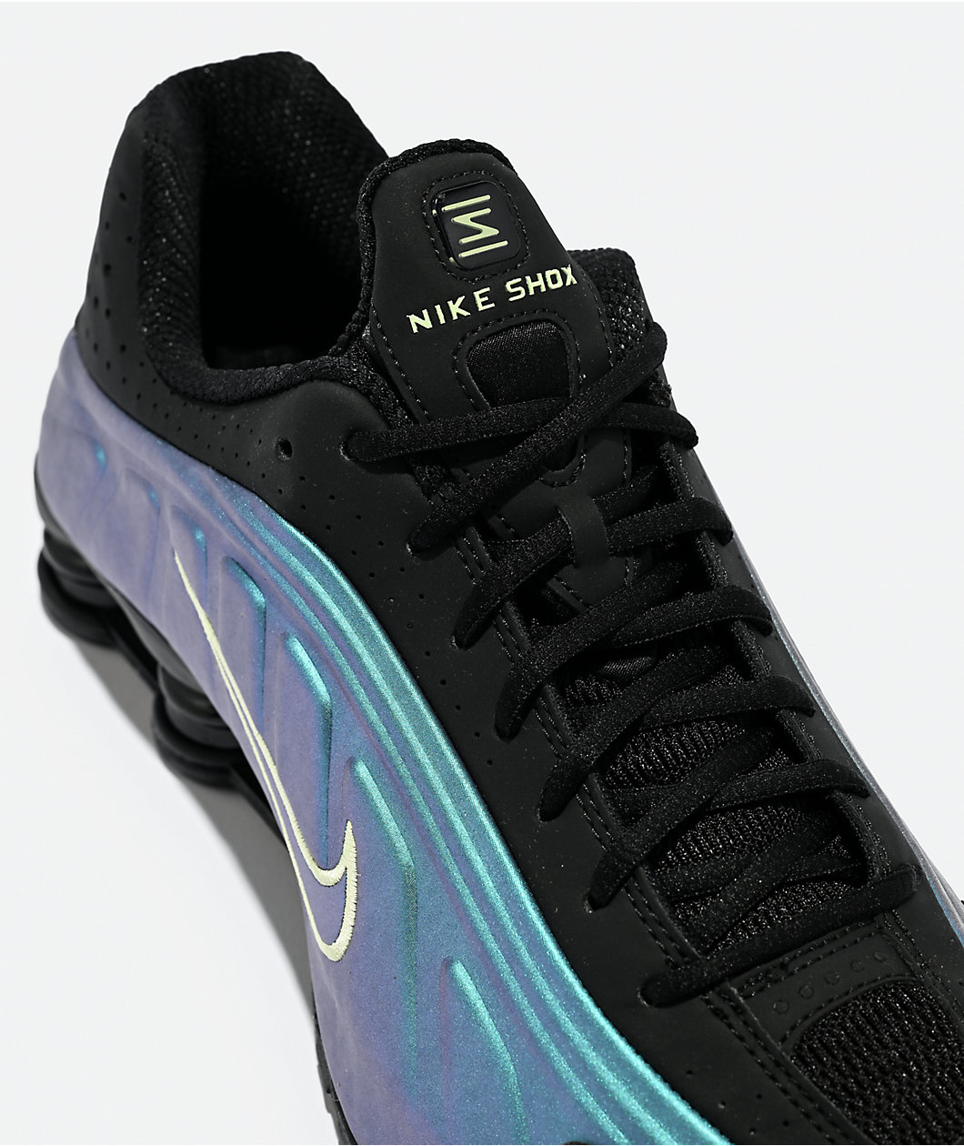 Nike Shox R4 Black, Sapphire & Liquid Lime Shoes