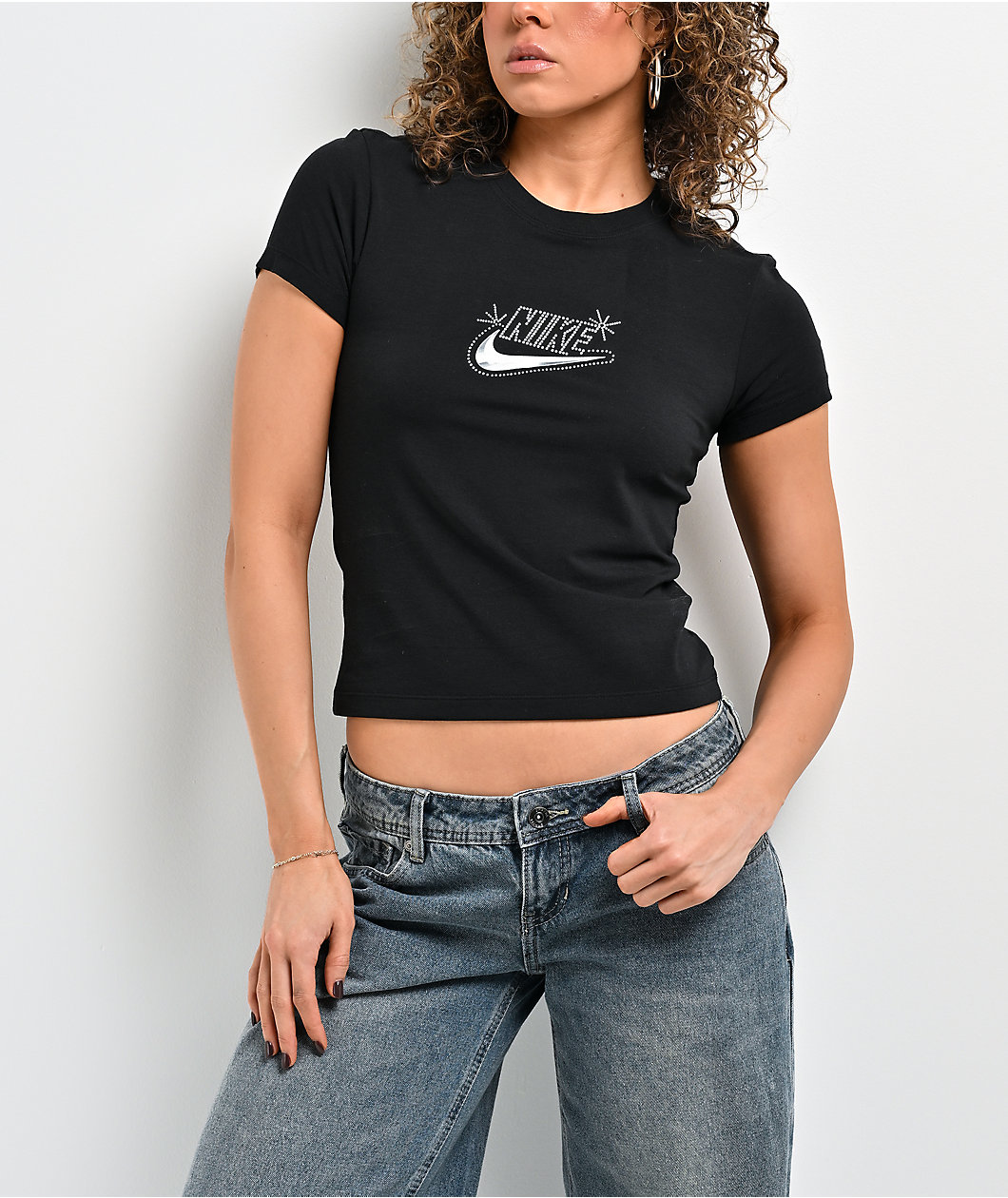 Nike Sportswear Chill Rhinestone Black T-Shirt