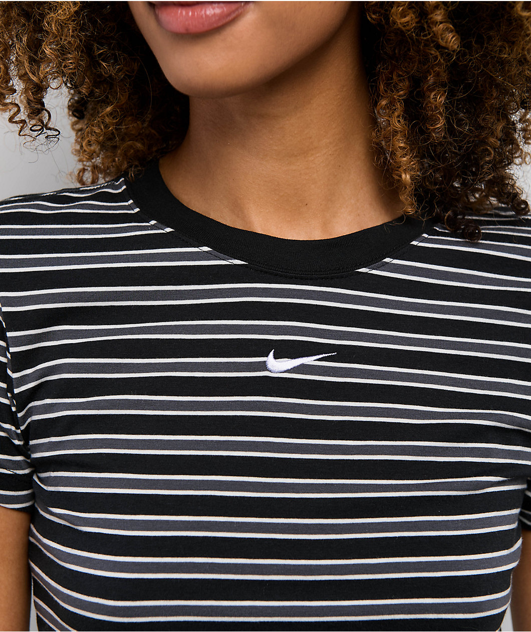 Nike Sportswear Chill Striped Black Knit T-Shirt