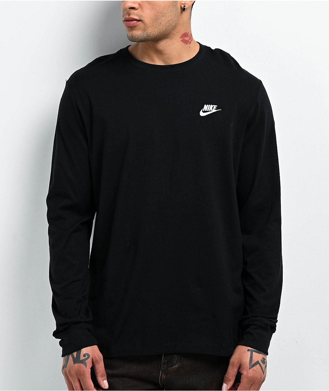 Nike Sportswear Club Black Long Sleeve T-Shirt