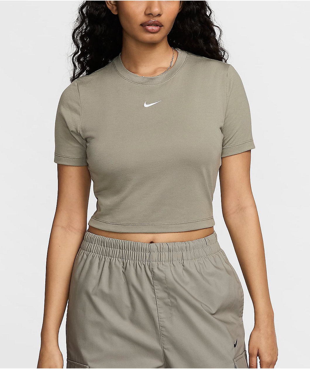 Nike Sportswear Essentials Light Army Crop T-Shirt