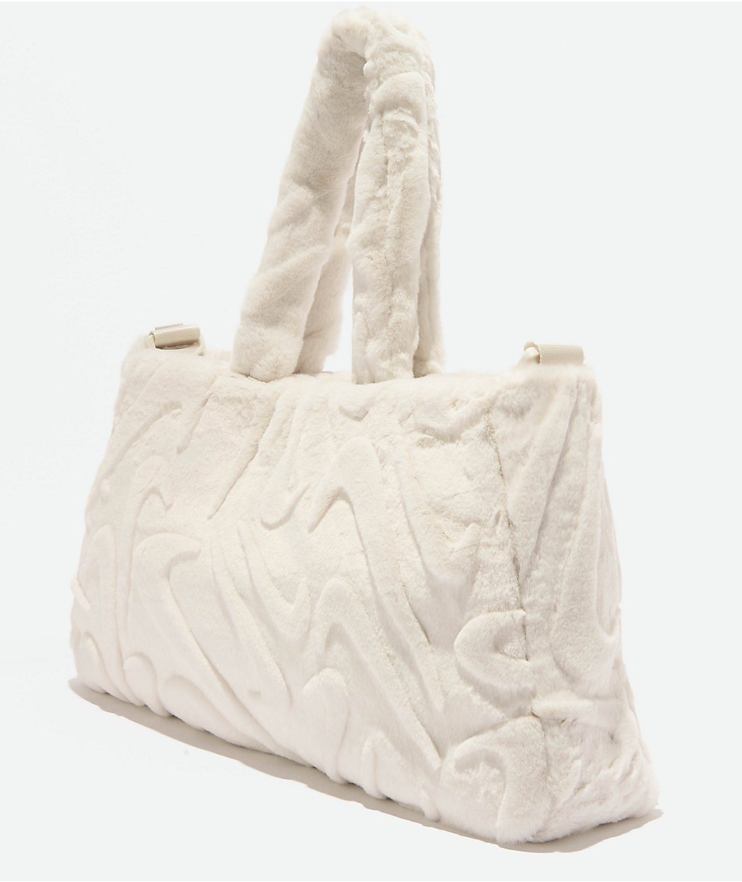 Nike Sportswear Faux Fur White Tote Bag