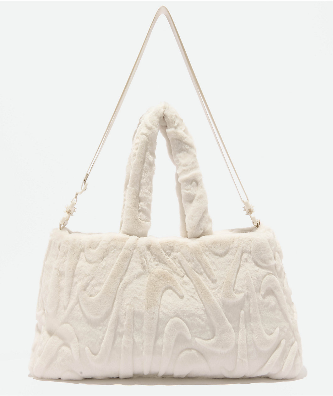 Nike Sportswear Faux Fur White Tote Bag