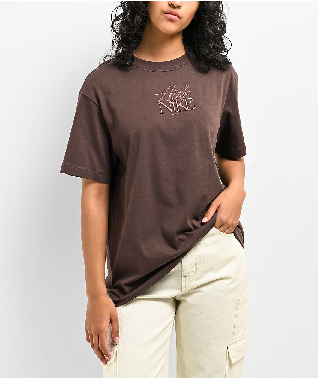 Nike Sportswear Monogram Brown Boyfriend T-Shirt