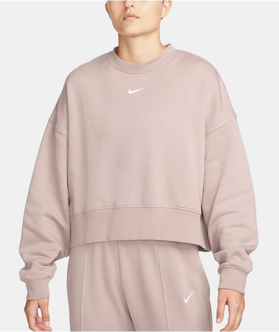 Nike Sportswear Phoenix Fleece Diffused Taupe & Sail Oversized Crewneck Sweatshirt