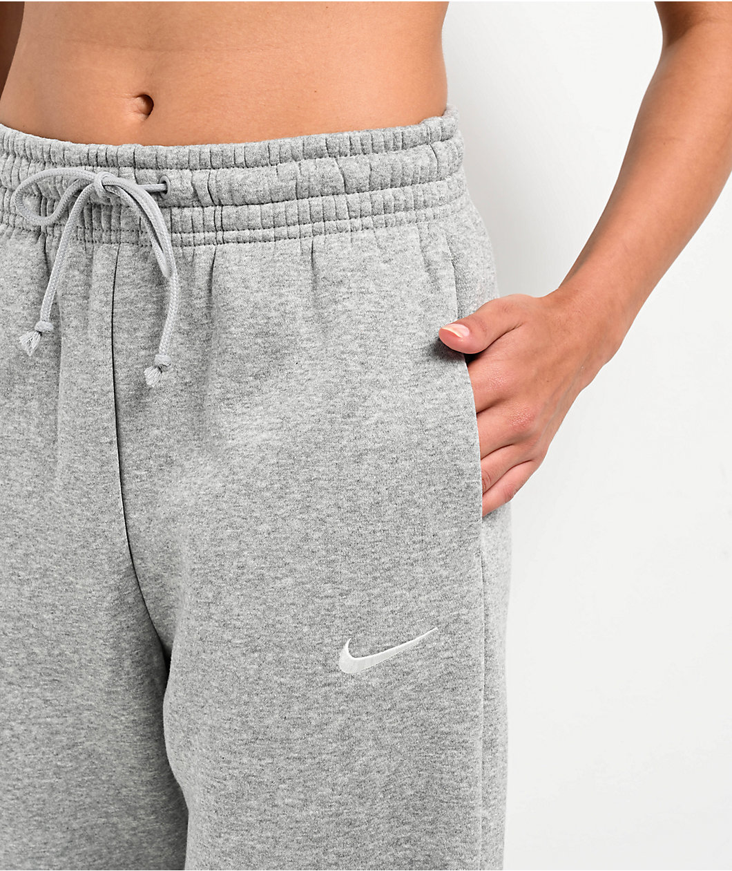 Nike Sportswear Phoenix Fleece Heather Grey High Rise Wide Leg Sweatpants