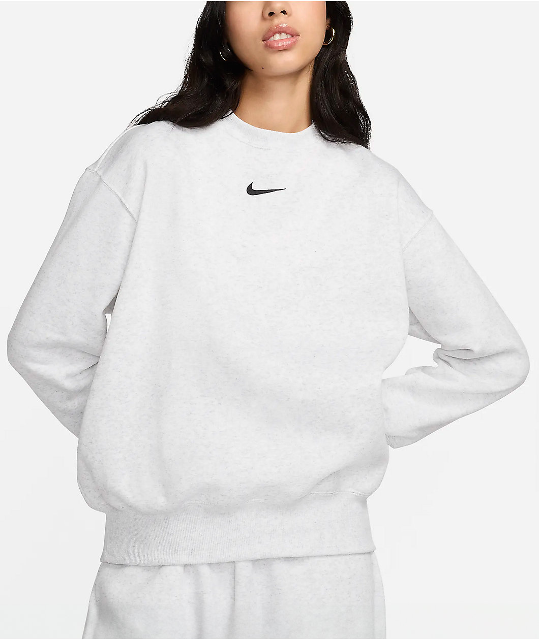 Nike Sportswear Phoenix Fleece Heather Grey Oversize Crewneck Sweatshirt