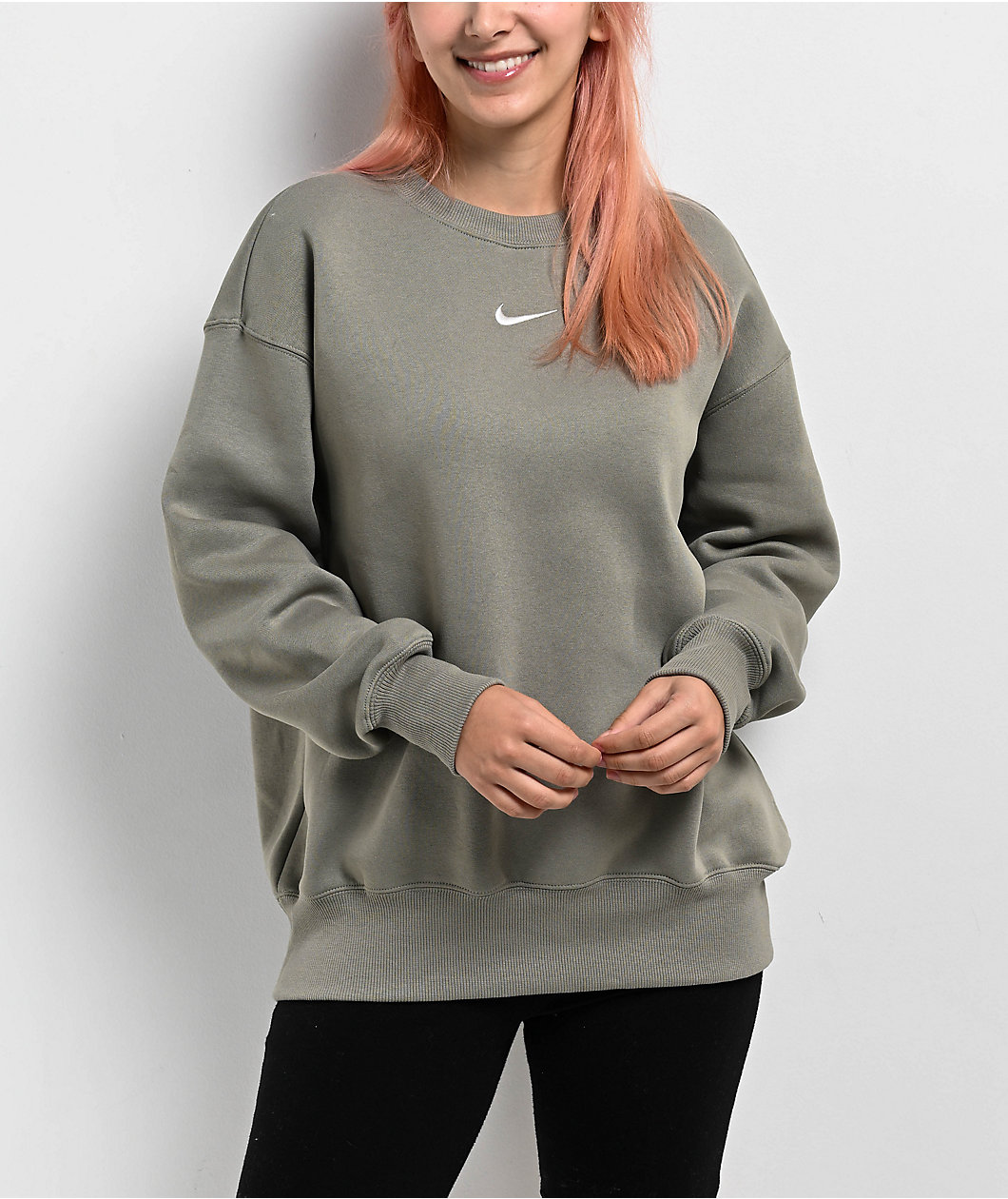 Nike Sportswear Phoenix Fleece Light Army Oversized Crewneck Sweatshirt