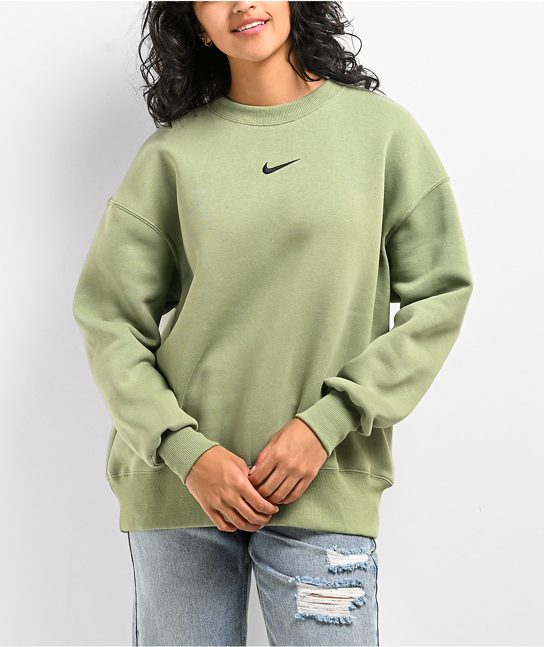 Nike Sportswear Phoenix Fleece Oversize Oil Green Crewneck Sweatshirt