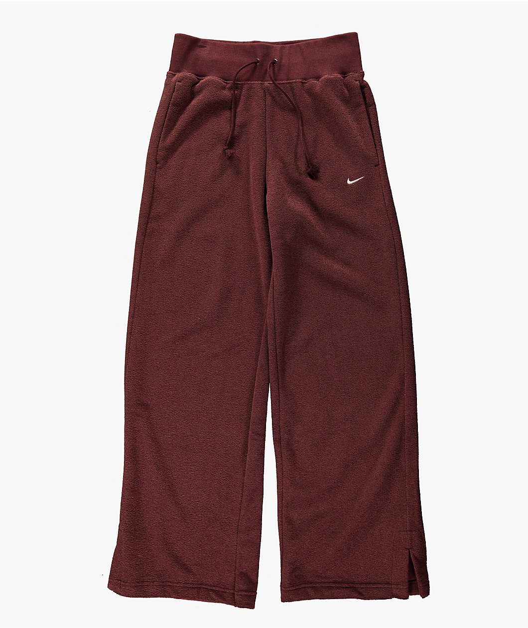 Nike Sportswear Phoenix Plush Burgundy Crush High Rise Wide Leg Sweatpants