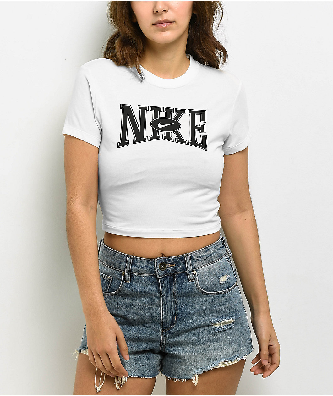 Nike Sportswear Street Logo White Slim Crop T-Shirt