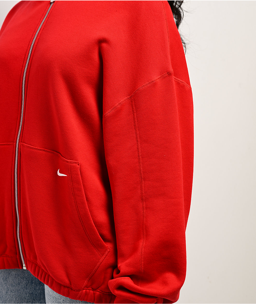 Nike Sportswear Street Red Oversized Zip Hoodie