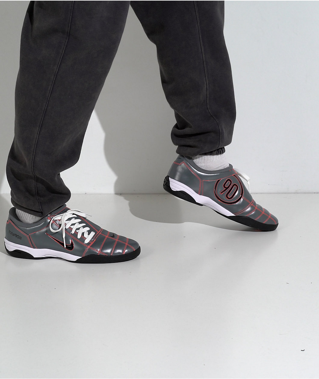Nike Total90 Smoke Grey & Bright Crimson Shoes