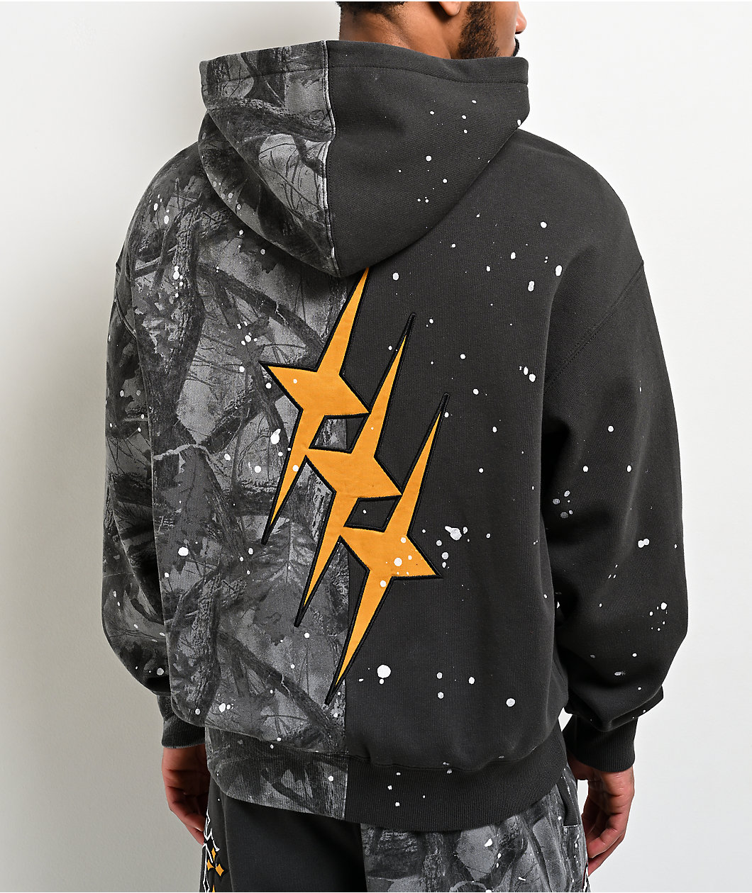 Ninth Hall Adductor Grey & Camo Boxy Zip Hoodie