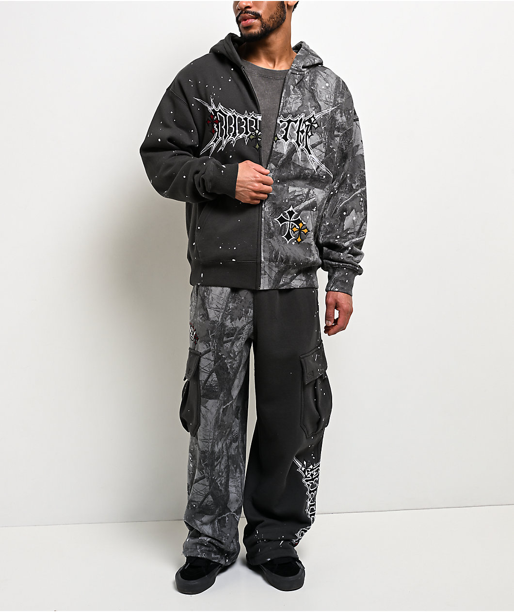Ninth Hall Adductor Grey Camo Baggy Cargo Sweatpants