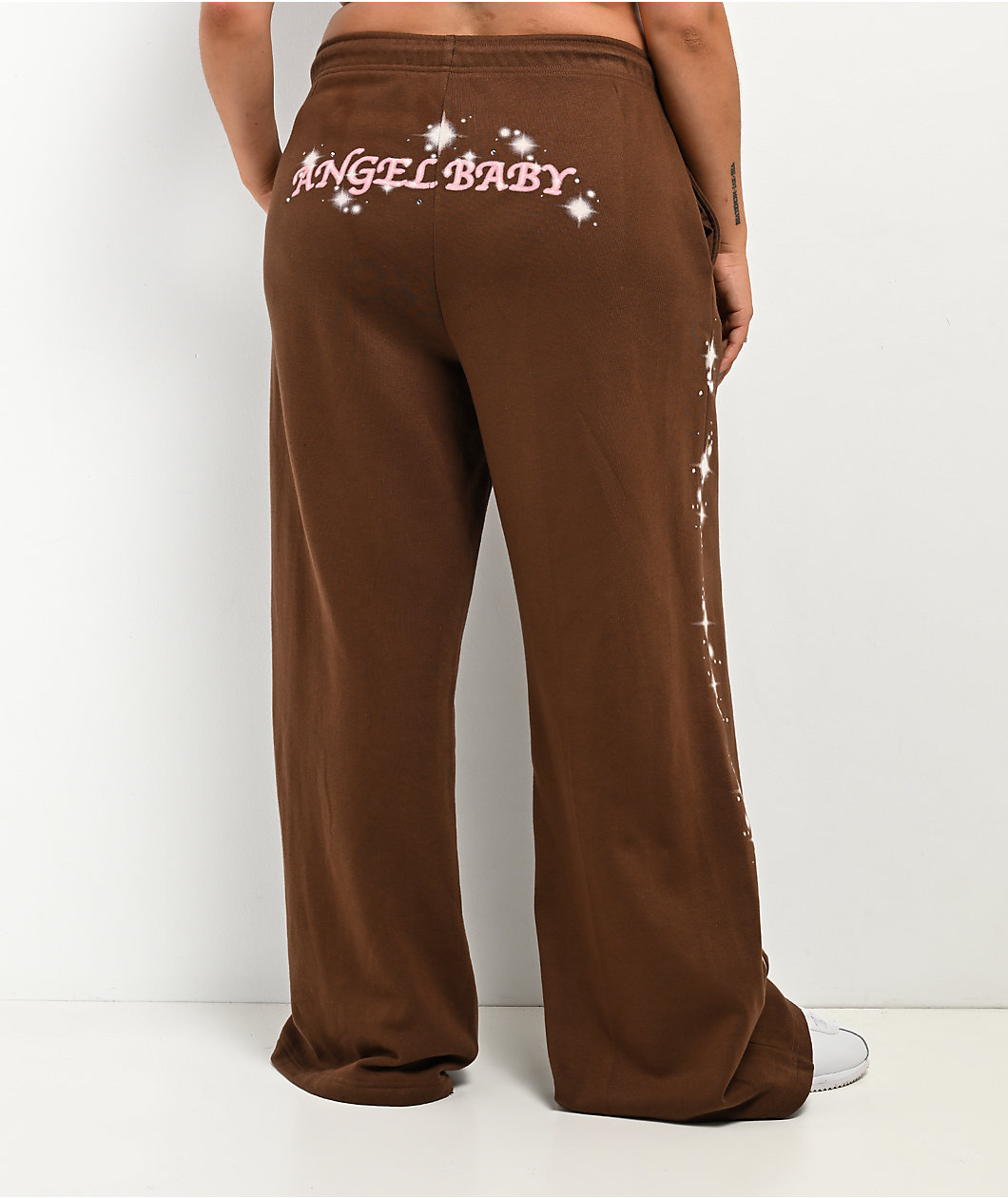 Ninth Hall Airbrush Afterlife Brown Wide Leg Sweatpants