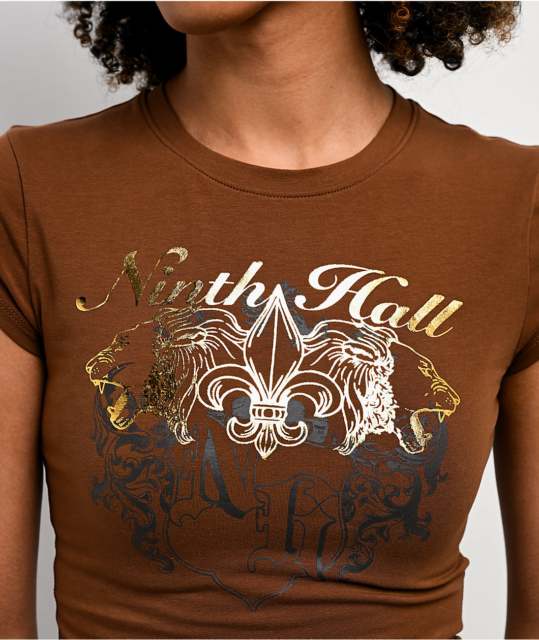 Ninth Hall Alina Brown Crop T-Shirt