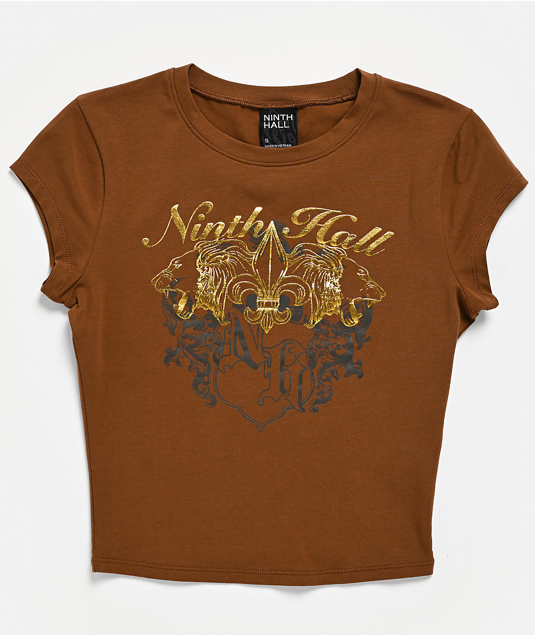 Ninth Hall Alina Brown Crop T-Shirt
