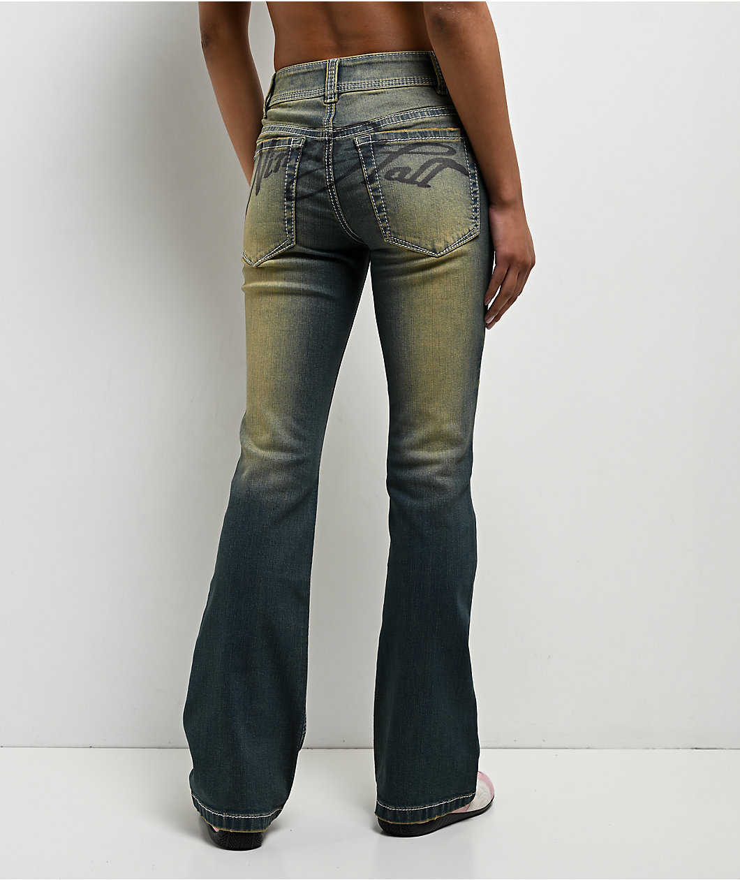 Ninth Hall Alyssia Nailheads Blue Wash Bootcut Jeans