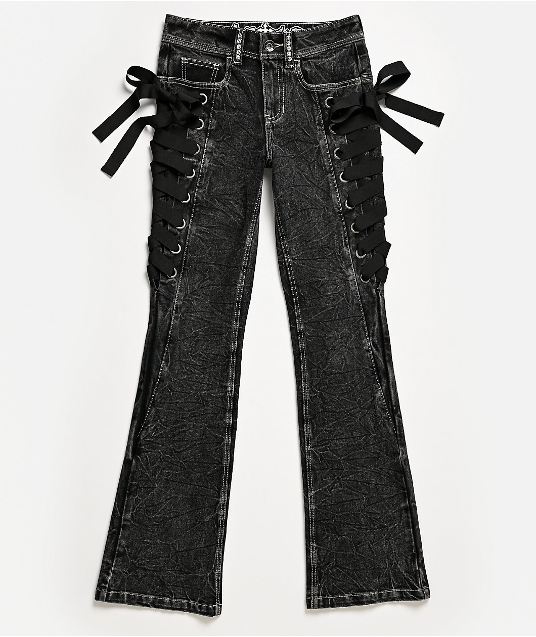 Ninth Hall Alyssia Rawr Black Wash Bootcut Jeans