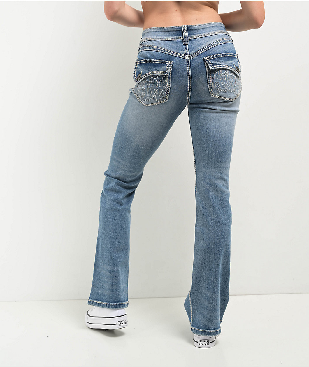 Ninth Hall Alyssia Sapphire Flare Denim Jeans