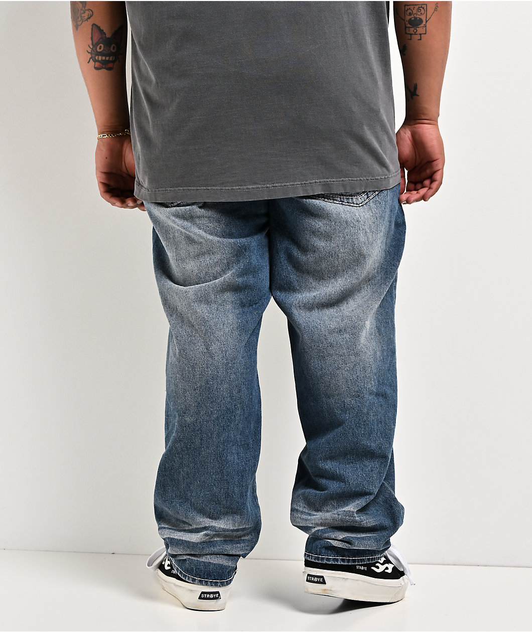 Ninth Hall Ambush Crosses Baked Medium Blue Wash Loose Fit Jeans