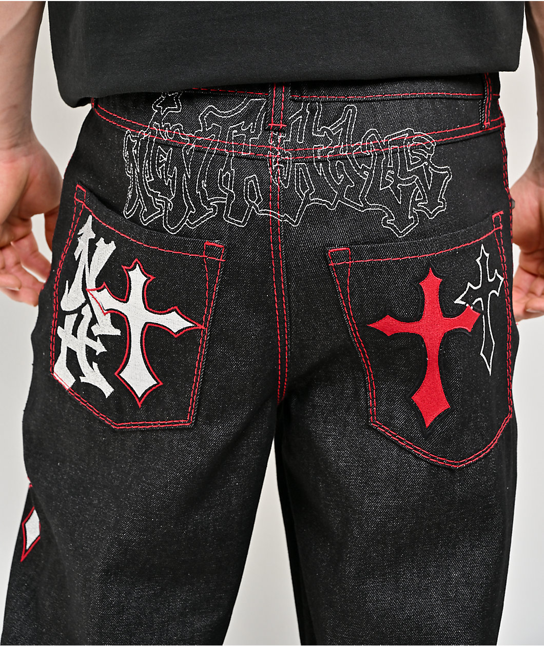 Ninth Hall Ambush Crosses Black Raw Denim Jeans
