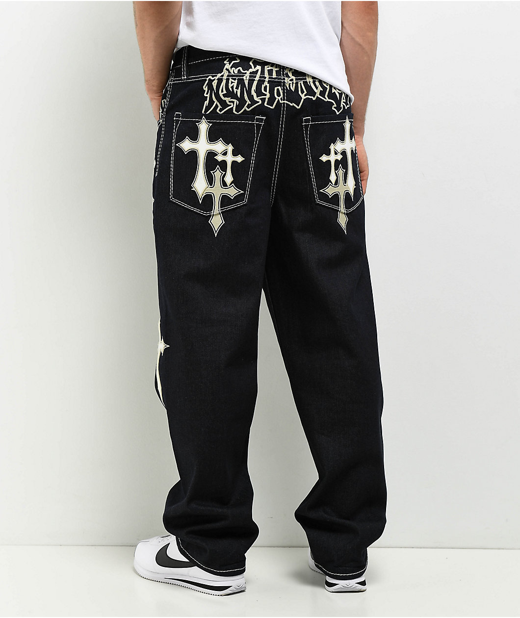 Ninth Hall Ambush Crosses Raw Indigo Loose Fit Jeans