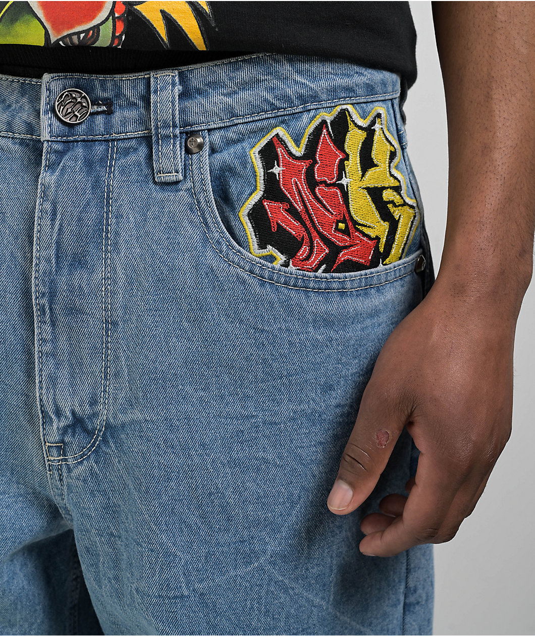 Ninth Hall Ambush Dragon Blue Wash Loose Fit Jeans