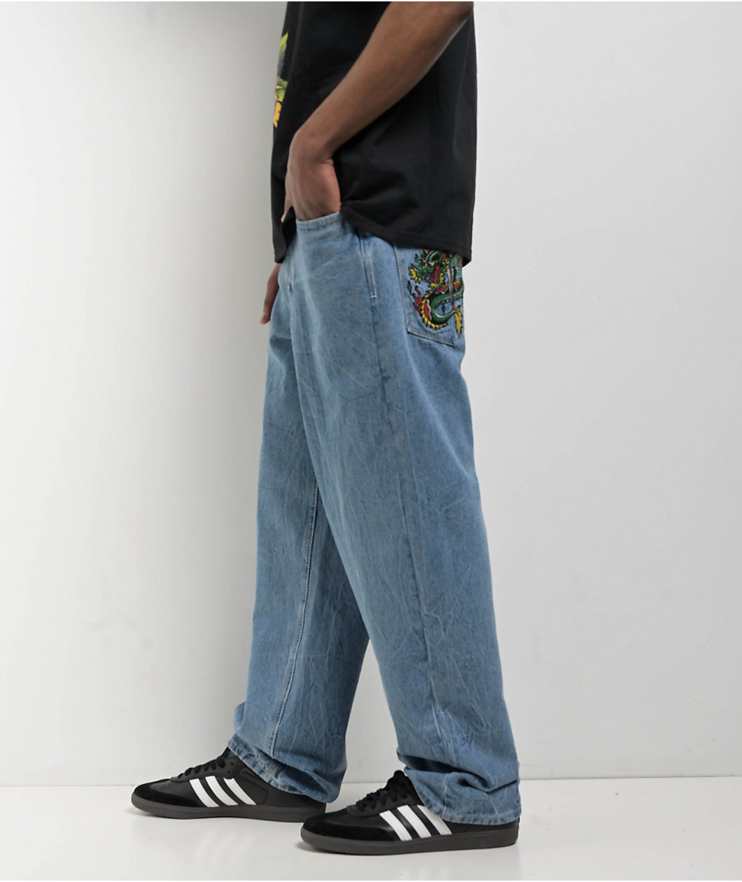 Ninth Hall Ambush Dragon Blue Wash Loose Fit Jeans
